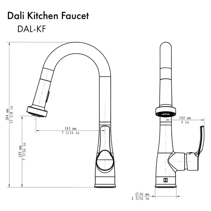 ZLINE Dali 2.2 GPM Pull Down Kitchen Faucet with Single Handle - DAL-KF