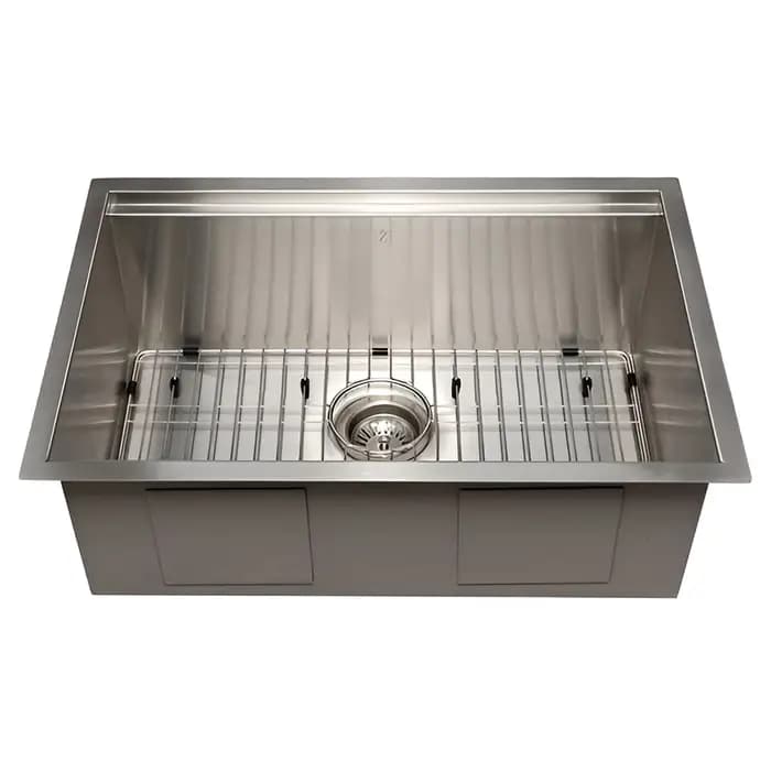 ZLINE 27" Garmisch Undermount Single Bowl Kitchen Sink with Bottom Grid and Accessories - SLS-27