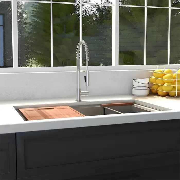 ZLINE 27" Garmisch Undermount Single Bowl Kitchen Sink with Bottom Grid and Accessories - SLS-27
