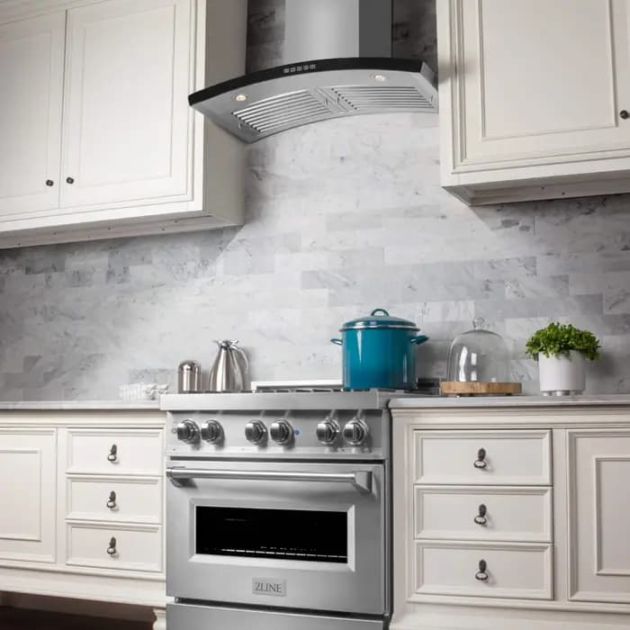 ZLINE - Convertible Island Mount Range Hood in Black Stainless Steel - BSKE2iN