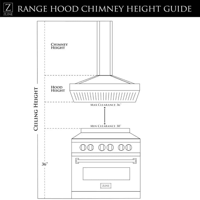 ZLINE - Convertible Island Mount Range Hood in Black Stainless Steel - BSKE2iN